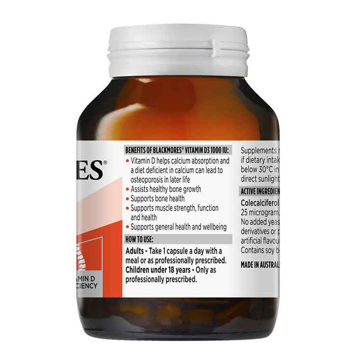 Viên uống bổ xương Blackmores Vitamin D3 1000IU 200 viên 2 Viên uống bổ xương Blackmores Vitamin D3