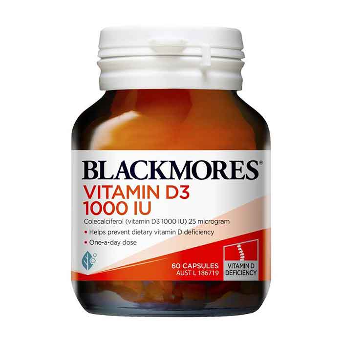 Viên uống bổ xương Blackmores Vitamin D3 1000IU 60 viên 1 Viên uống bổ xương Blackmores Vitamin D3 1000IU 60 viên