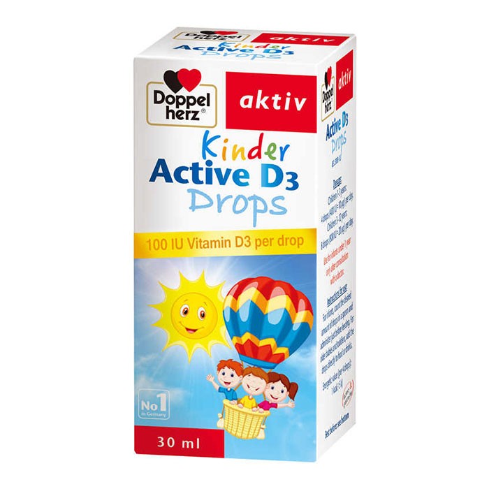Nhỏ giọt Vitamin D3 cho bé Doppelherz Kinder Active D3 Drops 30ml 1 Nhỏ giọt Vitamin D3 cho bé Doppelherz Kinder Active D3 Drops 30ml