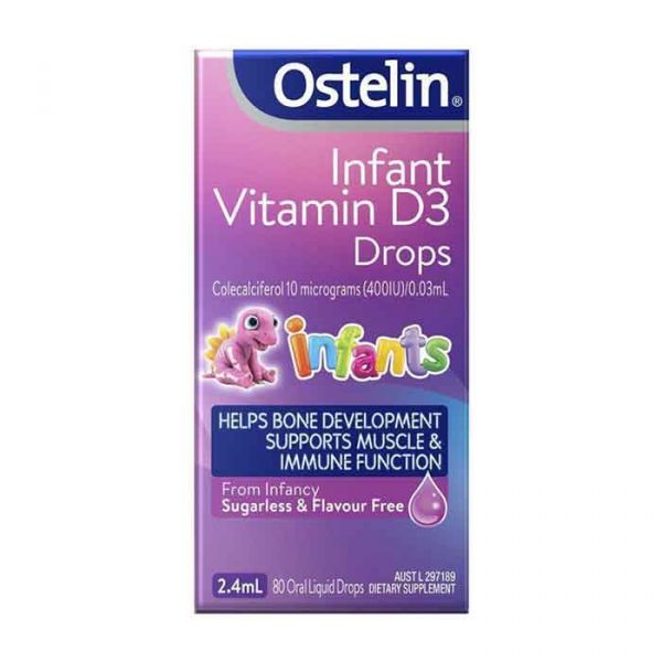 Nhỏ giọt Vitamin D3 cho trẻ sơ sinh Ostelin Infant Vitamin D3 Drops 2.4ml