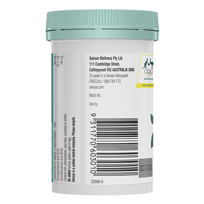 Viên uống bổ não cho trẻ em Swisse Kids Fish Oil 60 viên 3 Viên uống dầu cá cho trẻ em Swisse Kids Fish Oil 60 viên