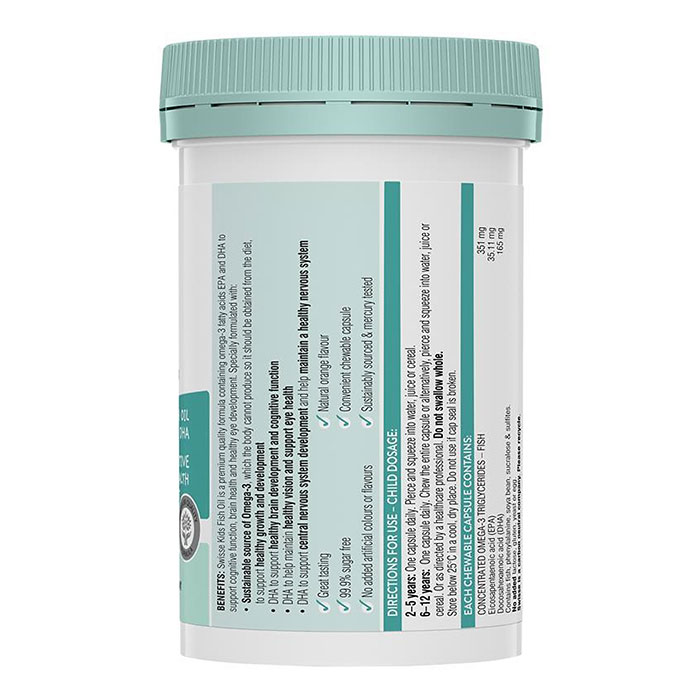 Viên uống bổ não cho trẻ em Swisse Kids Fish Oil 60 viên 2 Viên uống bổ não cho trẻ em Swisse Kids Fish Oil 60 viên - Ảnh 2