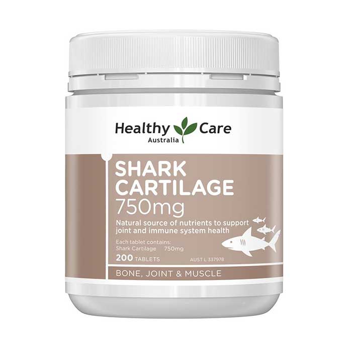 Viên sụn cá mập Healthy Care Shark Cartilage 750mg 200 viên 1 Viên sụn cá mập Healthy Care 750mg Hộp 200 viên