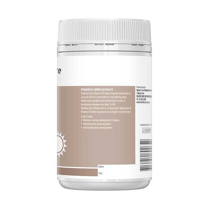 Viên uống bổ sung vitamin D3 Healthy Care Vitamin D3 1000IU 250 viên 2 Viên uống bổ sung vitamin D3 Healthy Care Vitamin D3 1000IU 250 viên - Ảnh 2