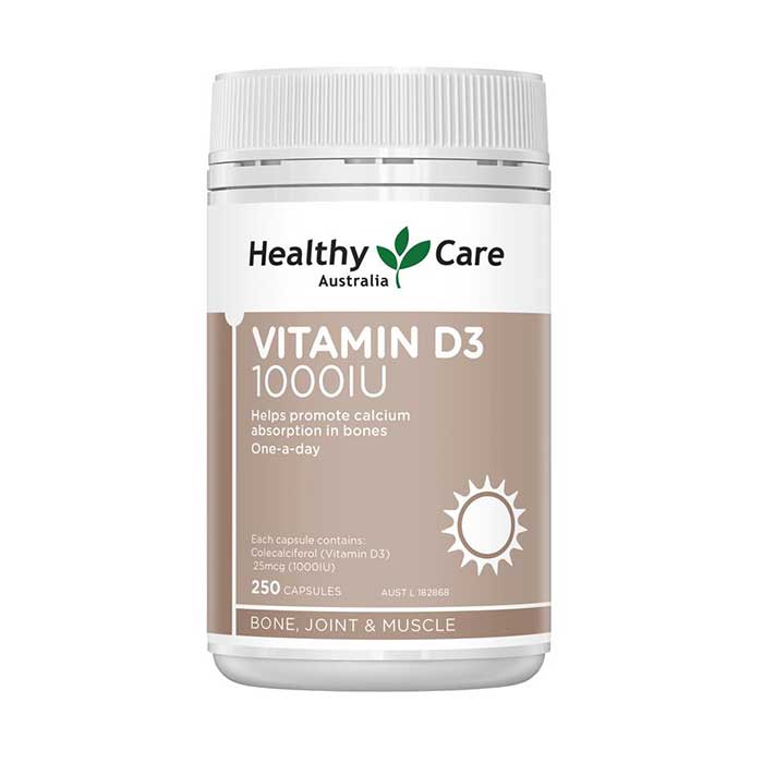 Viên uống bổ sung vitamin D3 Healthy Care Vitamin D3 1000IU 250 viên 1 Viên uống bổ xung vitamin D3 Healthy Care Vitamin D3 1000IU Hộp 250 viên