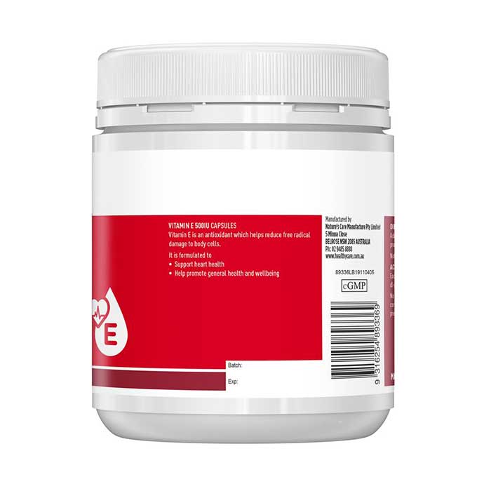 Vitamin E Healthy Care Vitamin E 500IU 200 viên 4 Viên Vitamin E Healthy Care Vitamin E 500IU Hộp 200 viên