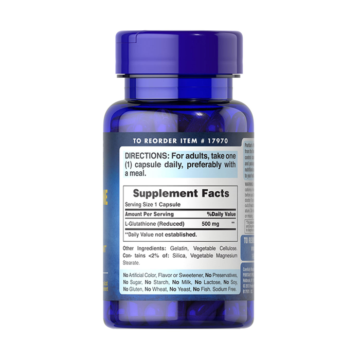 Viên uống trắng da Puritan’s Pride L-Glutathione 500mg Hộp 30 viên 2 Viên uống trắng da Puritan’s Pride L-Glutathione 500mg Hộp 30 viên - Ảnh 2