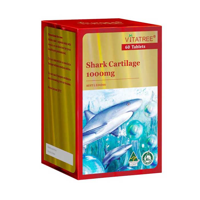 Viên uống sụn cá mập Vitatree Shark Cartilage 1000mg 100 viên 1 Sụn cá mập Vitatree Shark Cartilage 1000mg Hộp 100 viên