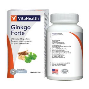 Ginkgo Forte VitaHealth 30 viên - Viên uống bổ não 5 Ginkgo Forte