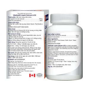Liquid Calcium & D3 Vitahealth 30 viên - Viên uống bổ xương khớp 5 Liquid Calcium & D3 Vitahealth