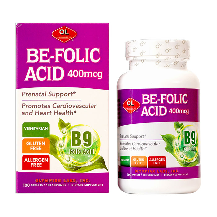 Viên uống bổ máu Olympian Labs Be Folic Acid 100 viên 1 Olympian Labs Be Folic Acid 100 viên