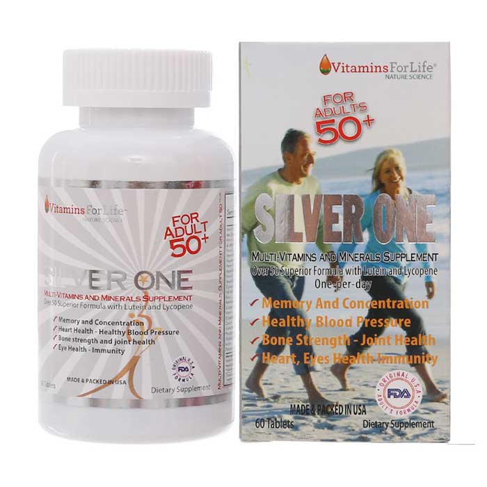 Silver One Vitamins For Life 60 viên - Viên uống bổ sung Vitamin cho người trên 50 tuổi 1 Silver One Vitamins For Life 60 viên - Viên uống bổ sung Vitamin cho người trên 50 tuổi