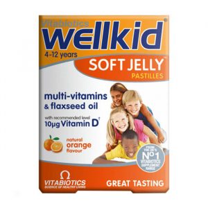 Vitabiotics Wellkid Multi-vitamins & Flaxseed oil (Hương cam) 30 viên