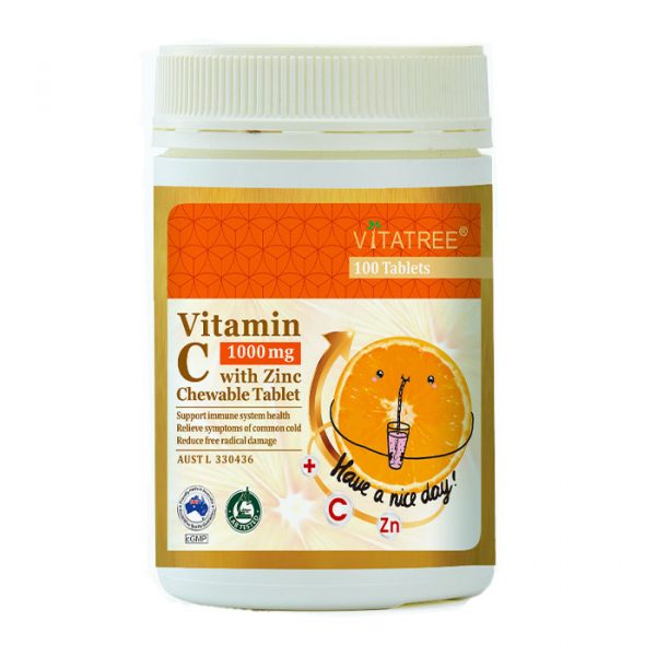 Vitatree Vitamin C 1000 mg with Zinc 100 viên