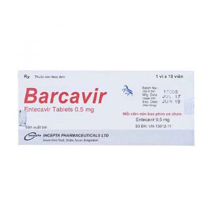 Barcavir 0.5mg Incepta 1 vỉ x 10 viên
