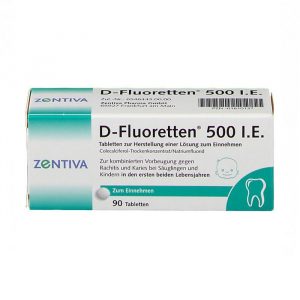 D-Fluoretten 500 I.E Zentiva 6 vỉ x 15 viên