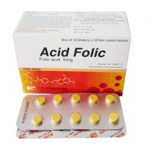 Acid Folic 5mg F.T Pharma 10 vỉ x 10 viên