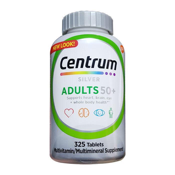 Centrum Silver Adults 50+ 325 viên (New Look) - Vitamin tổng hợp cho người trên 50 tuổi 1 Centrum Silver Adults 50+ 325 viên (New Look) - Vitamin tổng hợp cho người trên 50 tuổi