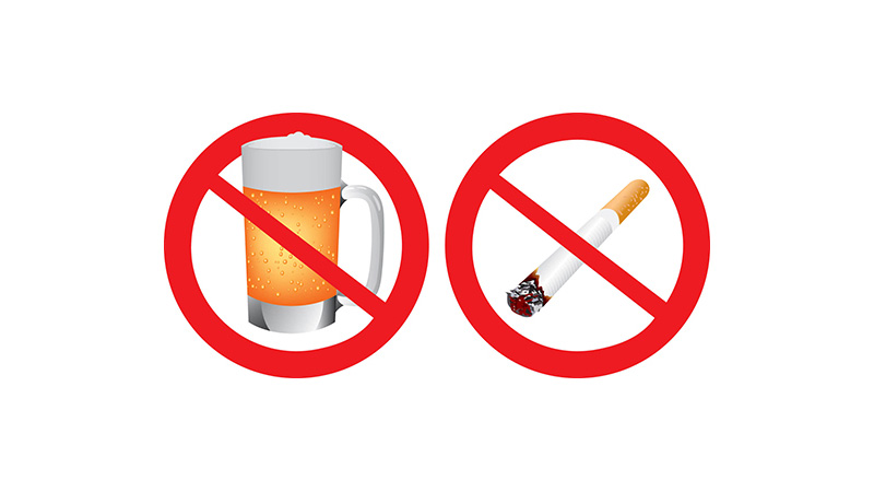 Hạn chế hoặc bỏ rượu bia, thuốc lá, vì đây là tác nhân gây tổn hại nang tóc.